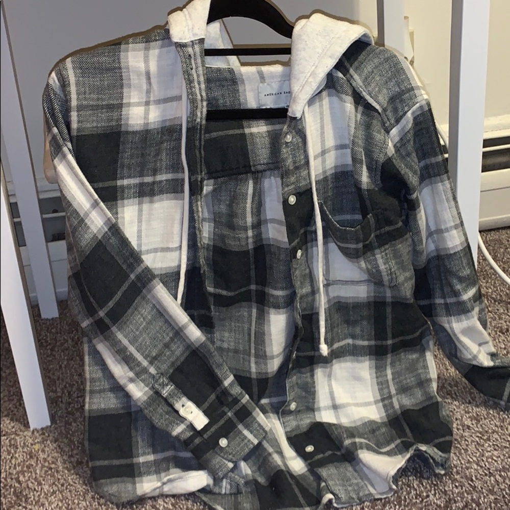 american eagle hooded flannel!